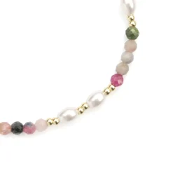 Pulsera de Plata de Ley 925 y Turmalina Multicolor acabado en oro amarillo de 18k - Gornus
