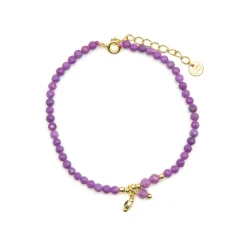 Pulsera de Plata de Ley 925 y Cristal Morado acabado oro 18k - Riccus