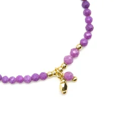 Pulsera de Plata de Ley 925 y Cristal Morado acabado oro 18k - Riccus