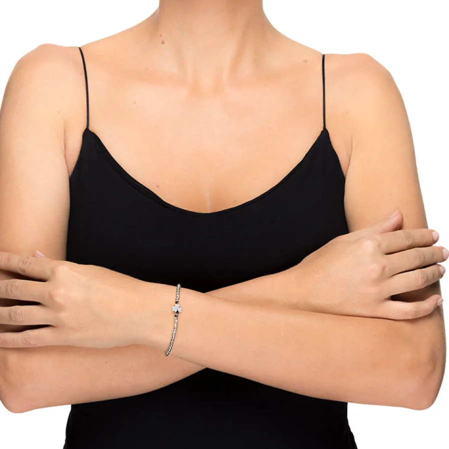 Pulsera de Plata de Ley 925 con Circonita Brillante acabada en rodio - Nethdra
