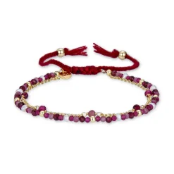 Pulsera de Plata de Ley 925 con Cuarzo Hidrotermal Amatista acabada en oro amarillo 18K - Asvorg