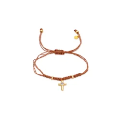 Pulsera de Plata de Ley 925 y Circonita Brillante acabado en oro amarillo de 18k - Imilca