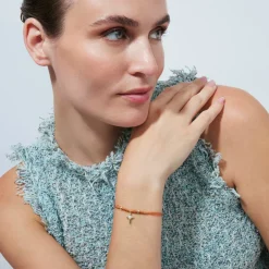 Pulsera de Plata de Ley 925 y Circonita Brillante acabado en oro amarillo de 18k - Imilca