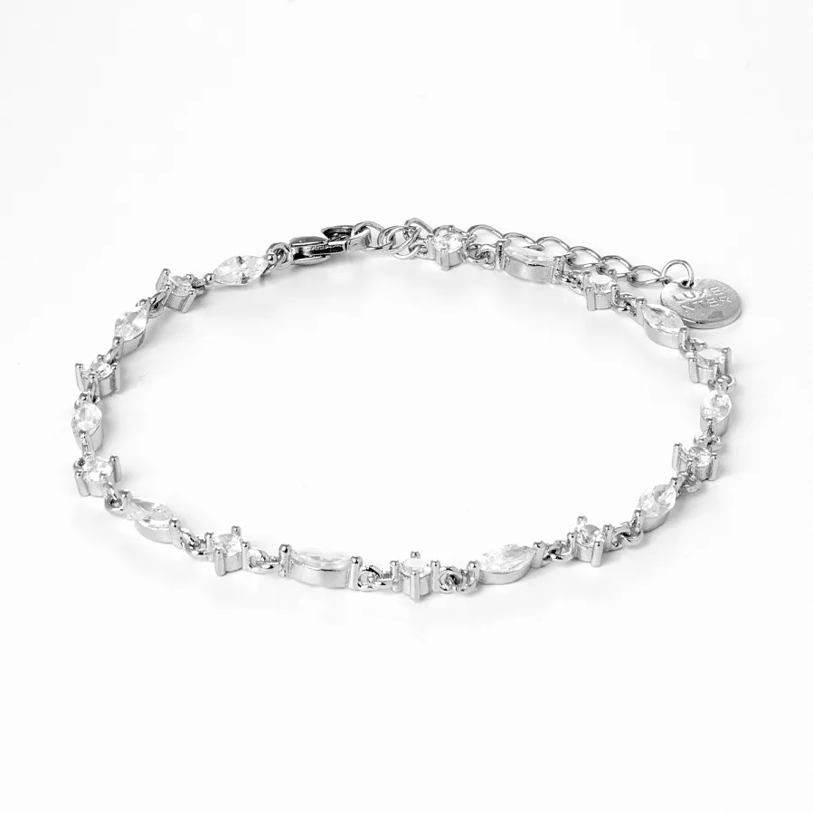 Pulsera de Plata de Ley 925 con Circonita Brillante acabada en rodio - Ulmax