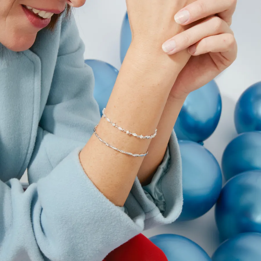 Pulsera de Plata de Ley 925 con Circonita Brillante acabada en rodio - Ulmax