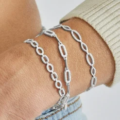 Pulsera de Plata de Ley 925 con Circonita Brillante acabada en rodio - Lydas