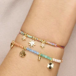 Pulsera de Plata de Ley 925 y Cristal Multicolor acabado oro amarillo de 18k - Kedril