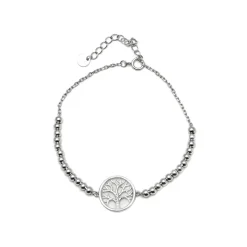 Pulsera de Plata de Ley 925 con Circonita Brillante acabada en rodio - Arbol Vida