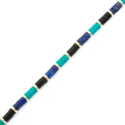 Pulsera de Plata de Ley 925 y Turquesa acabado oro amarillo de 18k - Bathim