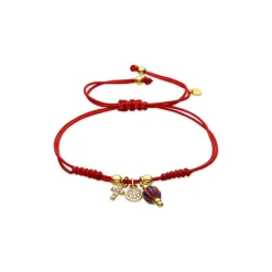 Pulsera de Plata de Ley 925 y Lacado Rojo acabado oro amarillo de 18k - Towi