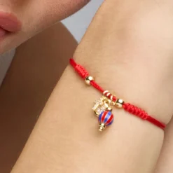 Pulsera de Plata de Ley 925 y Lacado Rojo acabado oro amarillo de 18k - Towi