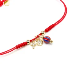 Pulsera de Plata de Ley 925 y Lacado Rojo acabado oro amarillo de 18k - Towi
