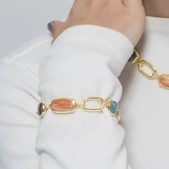 Pulsera de Resina Multicolor acabada en oro amarillo 18K - Orzur