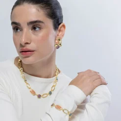 Pulsera de Resina Multicolor acabada en oro amarillo 18K - Orzur
