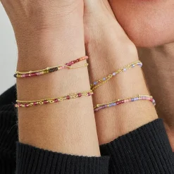 Pulsera de Turmalina Multicolor acabada en oro amarillo 18K - Aiel