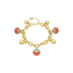 Pulsera Derko de Resina Multicolor acabado oro amarillo de 18k