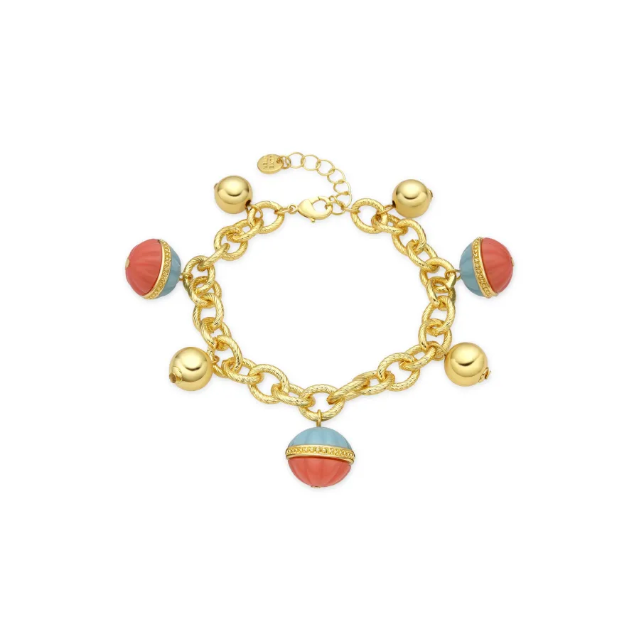 Pulsera Derko de Resina Multicolor acabado oro amarillo de 18k