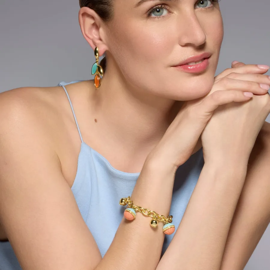 Pulsera Derko de Resina Multicolor acabado oro amarillo de 18k