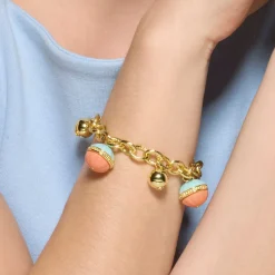 Pulsera Derko de Resina Multicolor acabado oro amarillo de 18k