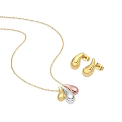 Set acabado plata, oro rosa y amarillo 18k - Necon