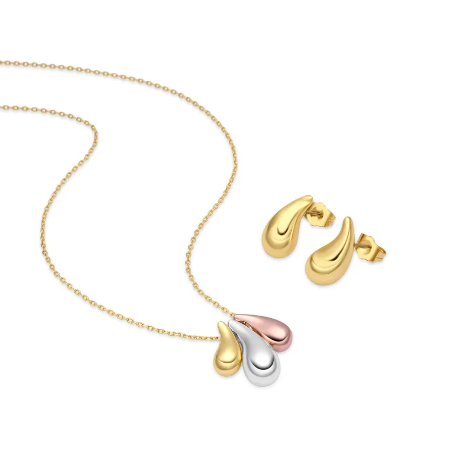 Set acabado plata, oro rosa y amarillo 18k - Necon