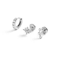 Set de Piercings Ansung, Waruan y Qant de Plata de Ley 925